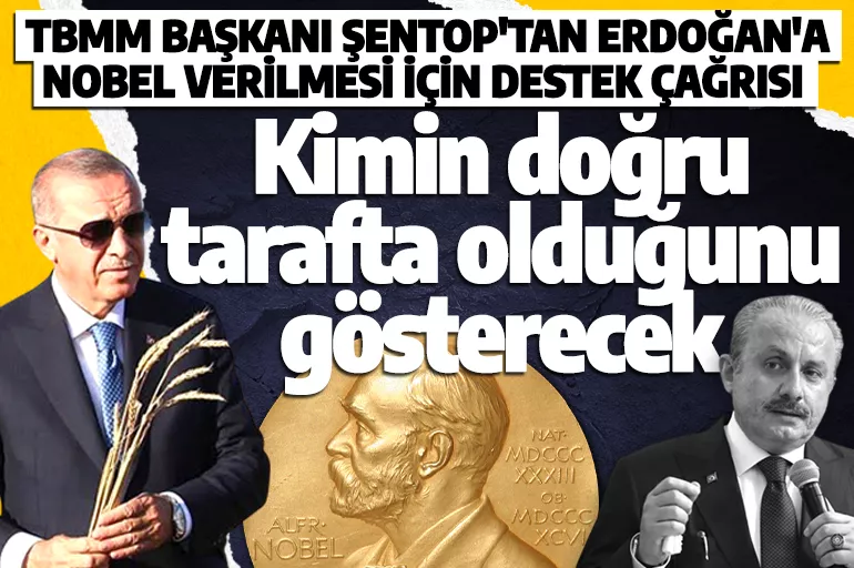 TBMM Başkanı Şentop'tan meclis başkanlarına Erdoğan'a Nobel için destek çağrısı!
