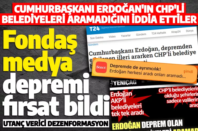 Fondaş medyadan utanç verici dezenformasyon: CHP'li belediyelerin aranmadığını iddia ettiler