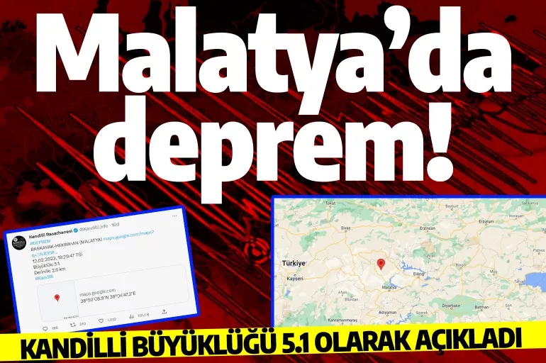 Son dakika: Malatya'da korkutan deprem! Büyüklüğü 5.1 olarak açıklandı