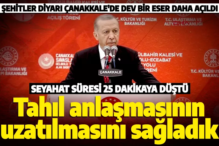 Cumhurbaşkanı Erdoğan'dan tahıl koridoru açıklaması: Sürenin uzatılmasını sağladık