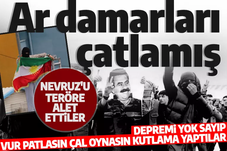 Terör örgütü sempatizanlarına Nevruz bahanesi: Sokaklarda PKK elebaşı Öcalan'ın posterlerini açtılar