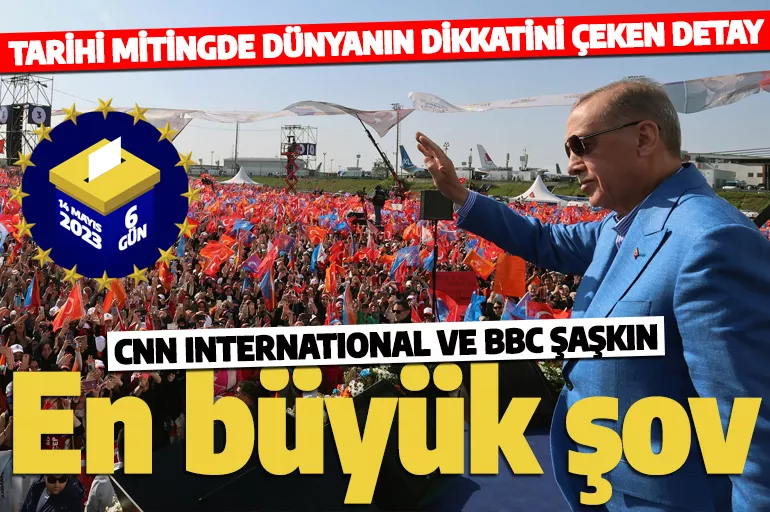 2 milyona yakın kişi katıldı! Cumhurbaşkanı Erdoğan'ın İstanbul mitinginde dünyanın dikkat çektiği detay!