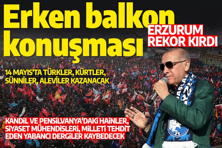 Cumhurbaşkanı Erdoğan Erzurum mitinginde konuştu: Öyle zafer olacak ki Kandil'deki terör baronları dışında kimse kaybetmeyecek
