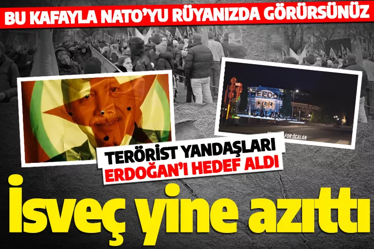 İsveç'te PKK yandaşlarından alçak provokasyon! Erdoğan'ı hedef aldılar