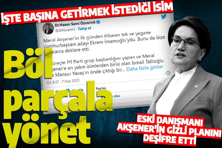 Eski danışmanı Meral Akşener'in gizli planını deşifre etti: O ismi CHP'nin başına getirecek