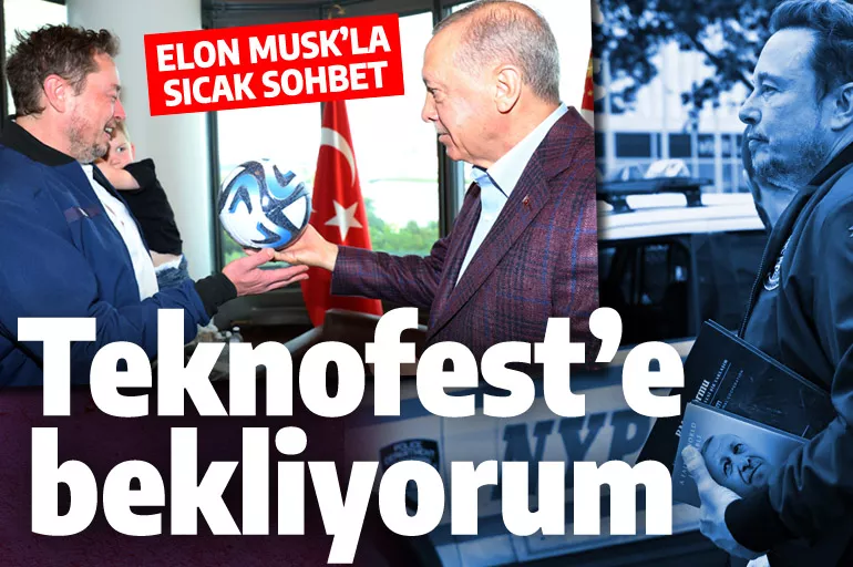Erdoğan, Elon Musk'ı TEKNOFEST'e davet etti: Ünlü işadamı elinde iki kitapla ayrıldı