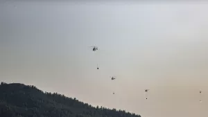 Yangınla mücadelede helikopterler sahada!