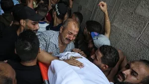 Gazze 5 şehidine gözyaşlarıyla veda etti!