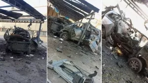 PKK'lı teröristleri taşıyan araç Suriye'de havaya uçuruldu