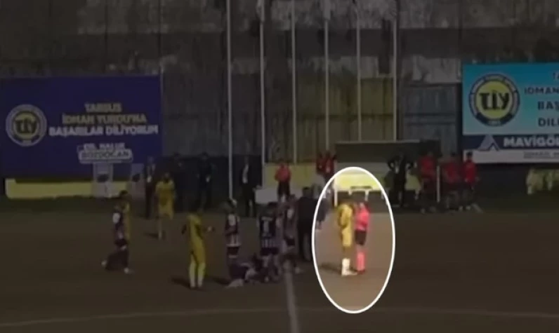 3. Lig'de 'yok artık' dedirten görüntü! Kadın hakemin ittirdiği futbolcudan oscarlık performans
