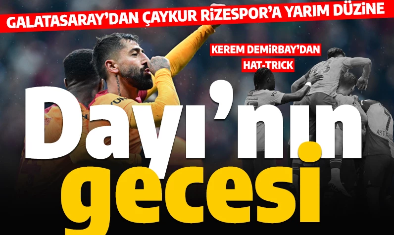 Son dakika... Galatasaray'da Kerem Demirbay'ın gecesi: Çaykur Rize'ye yarım düzine gol! GS-Çaykur Rize maçının geniş özeti