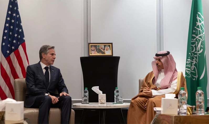 Cidde'de önemli görüşme: Suudi Arabistan Dışişleri Bakanı bin Ferhan, ABD Dışişleri Bakanı Blinken ile Gazze'yi ele aldı