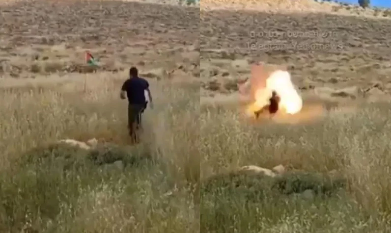 Sazan avı! Filistin bayrağını tekmeleyen İsrailliye bomba şoku