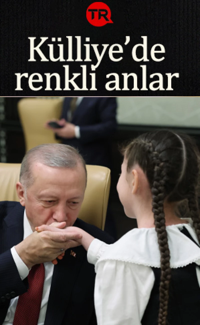 Külliye'de renkli anlar! Cumhurbaşkanı Erdoğan, Beştepe'de çocukları kabul etti