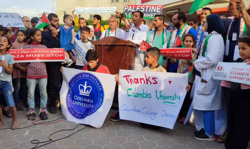 Filistinliler ABD'li öğrenciler için toplandı: 'Gazze'den hepinize teşekkür ederiz'