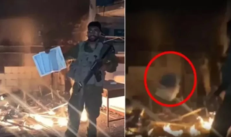 Siyonist İsrail askerinden Kuran-ı Kerim'e alçak saldırı