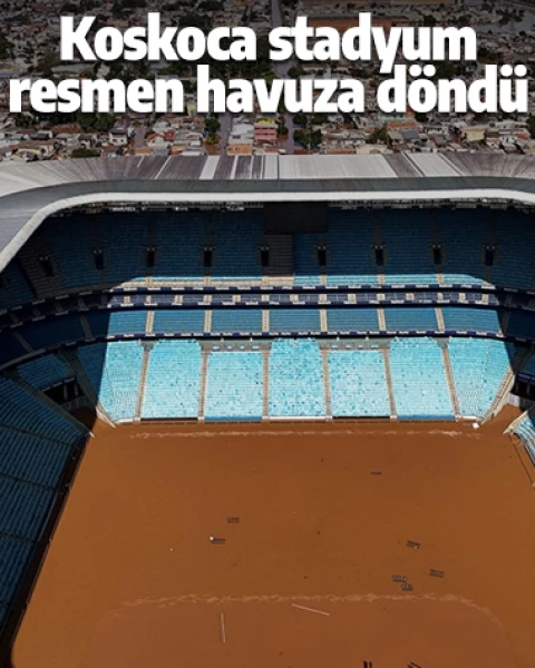 Sel felaketi sonrası koskoca stadyum resmen havuza döndü!
