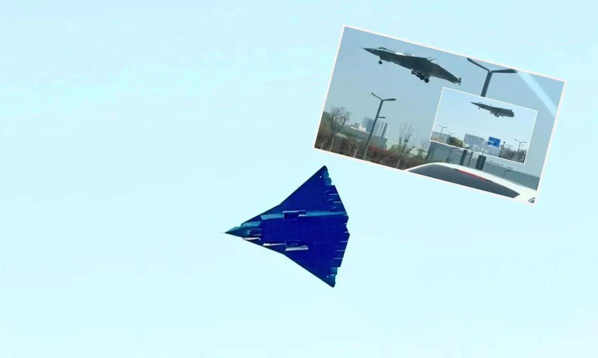 Nefes kesen sorti! J-36 trafiğin bir kaç metre üstünde belirdi: Avcı uçak işte böyle kameralara yansıdı