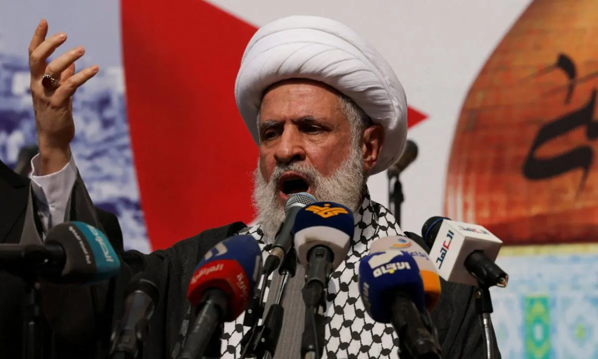 Hizbullah lideri Kasım'dan İsrail'e tehdit! 'Lübnan'a saldırırsa üzerine füzeler yağacak'