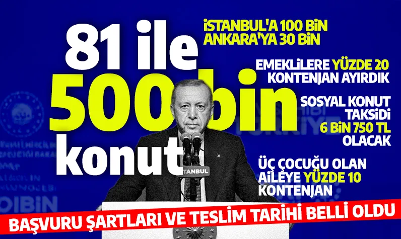 Yüzyılın sosyal konut projesi başladı: Cumhurbaşkanı Erdoğan detayları açıkladı