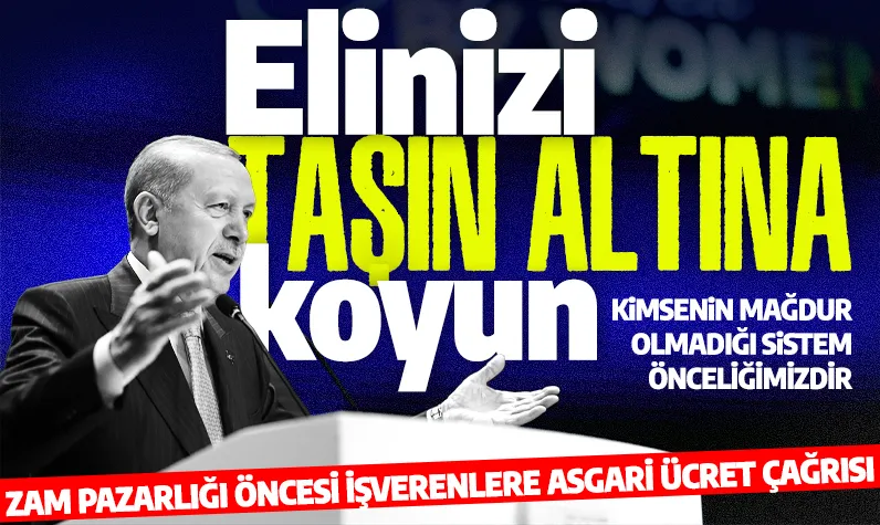 Cumhurbaşkanı Erdoğan'dan asgari ücret açıklaması: Elinizi taşın altına koyun