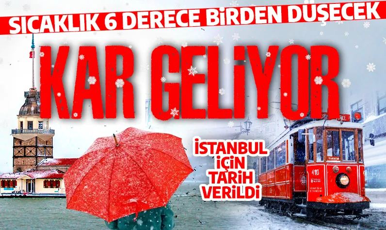 Kar geliyor! İstanbul için tarih verildi: Sıcaklık 6 derece düşecek
