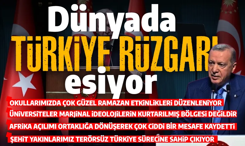 Son dakika...  Cumhurbaşkanı Erdoğan: 'Şu anda dünyada Türkiye rüzgarı esiyor'