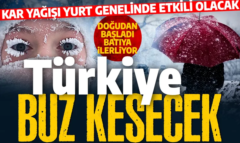 Türkiye buz kesecek! Kar yağışı doğuda başladı batıya ilerliyor!